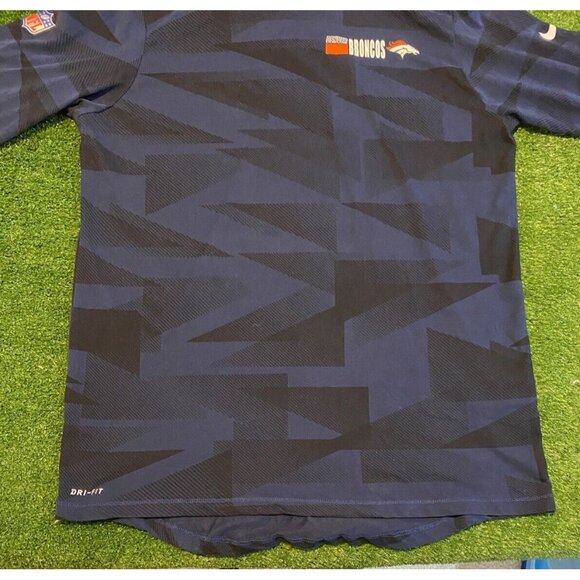 Denver Broncos hoodie mens medium black blue Nike lightweight shirt NFL 26 - Picture 5 of 13